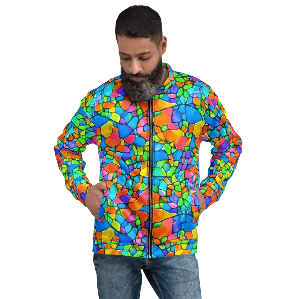 Prismatic Mosaic on Bomber Jacket — Front