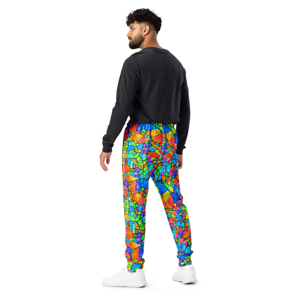 Prismatic Mosaic on Men's Joggers — Back