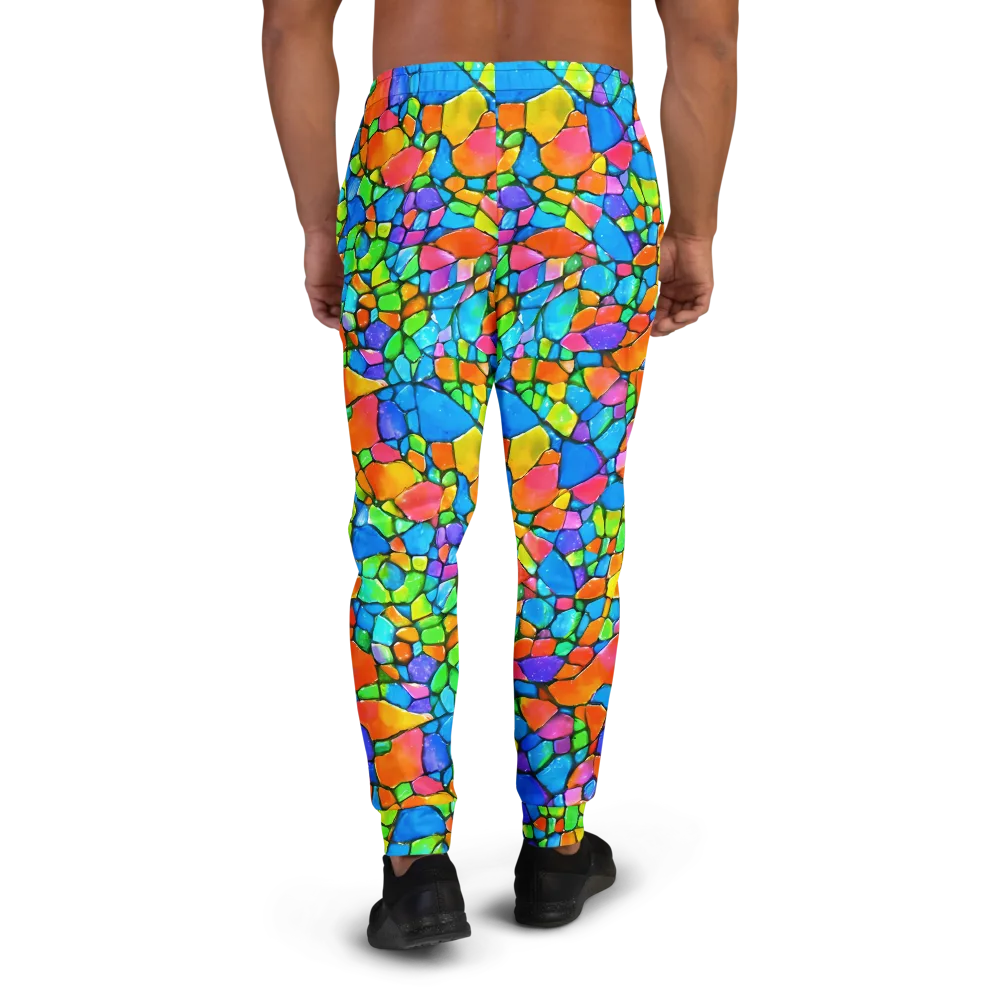 Prismatic Mosaic on Men's Joggers — Back