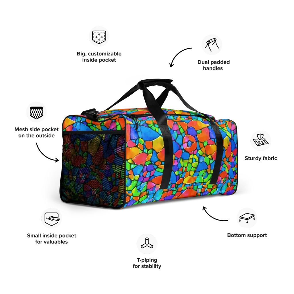 Prismatic Mosaic on Duffle Bag — Right Front