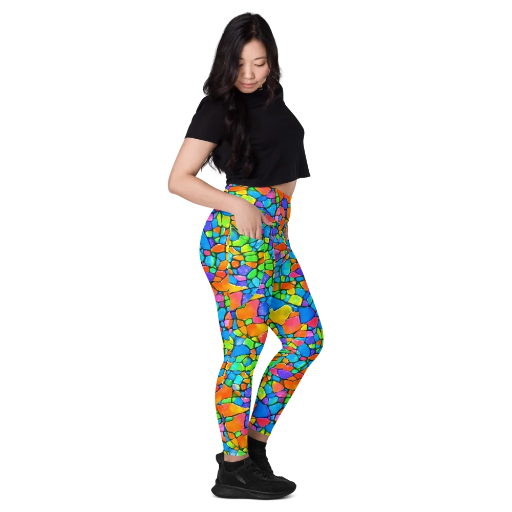 Prismatic Mosaic on Leggings with Pockets — Right