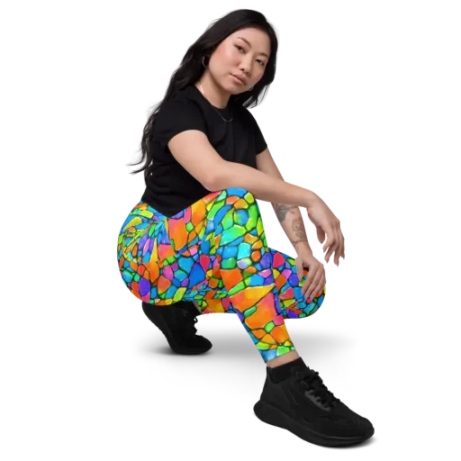 Prismatic Mosaic on a Leggings with Pockets