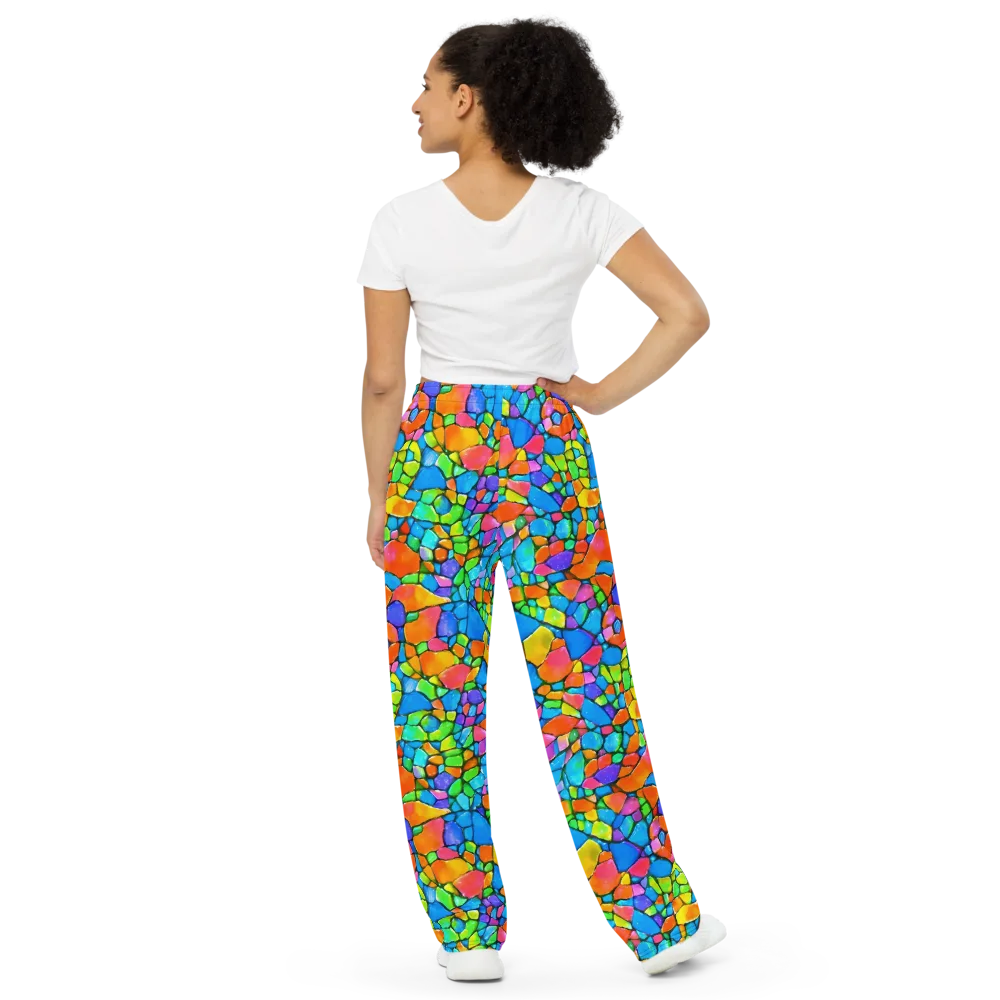 Prismatic Mosaic on Wide-Leg Pants — Back
