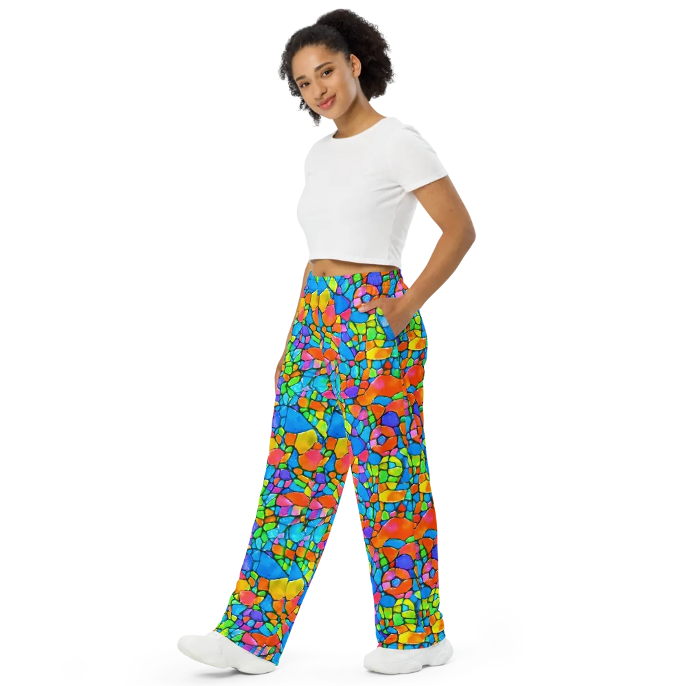 Prismatic Mosaic on Wide-Leg Pants — Left Front
