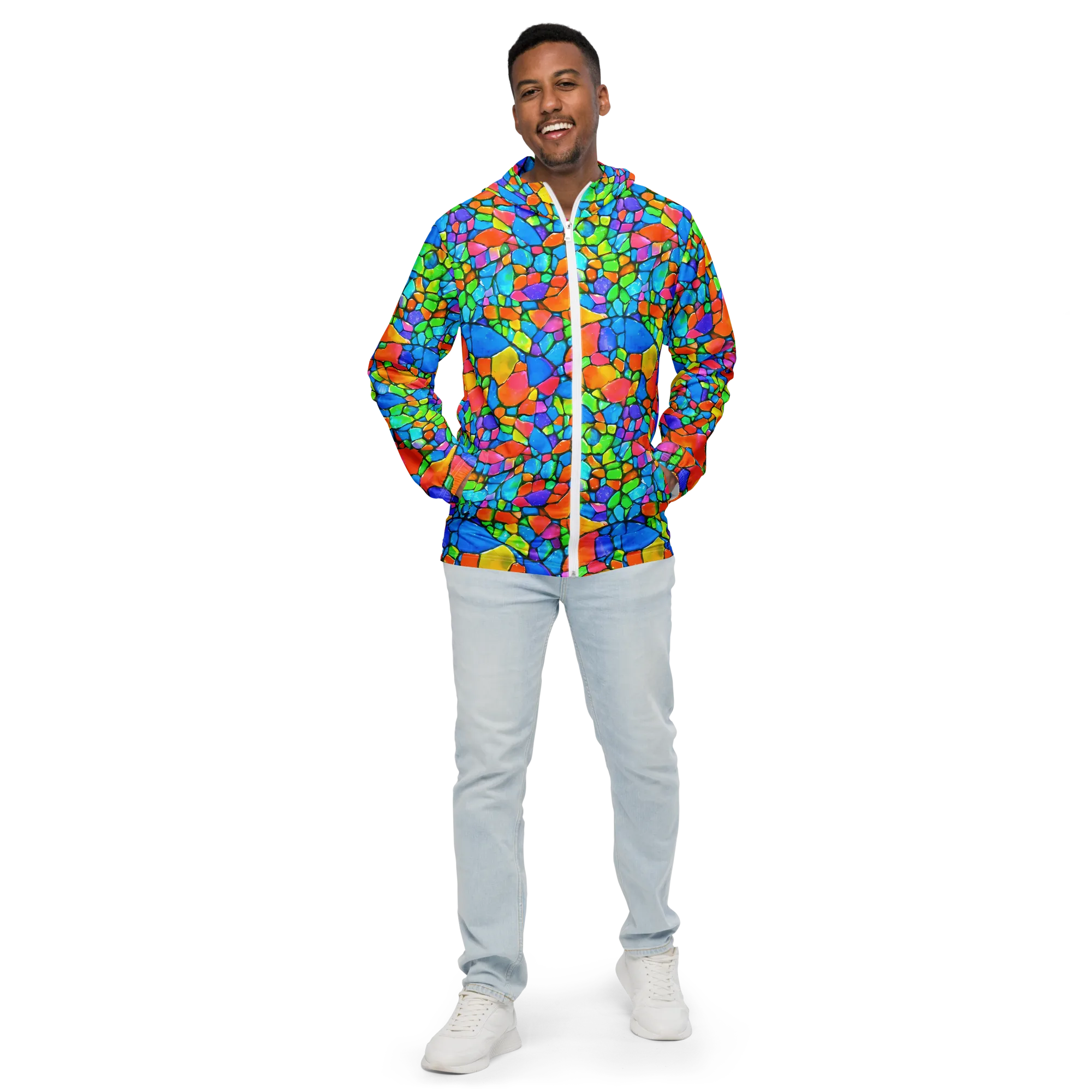 Prismatic Mosaic on Men's Windbreaker — Front