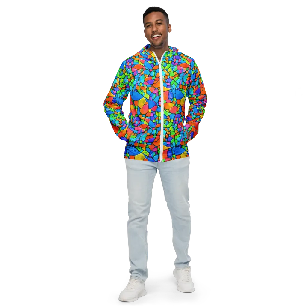 Prismatic Mosaic on Men's Windbreaker — Front