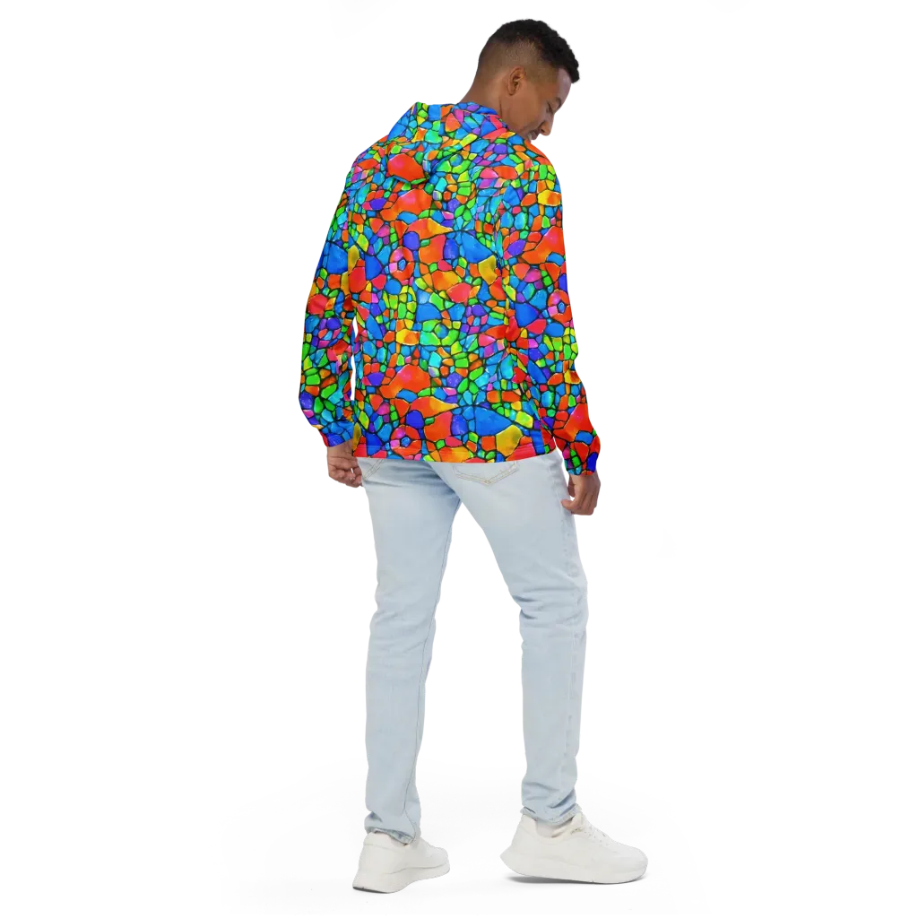 Prismatic Mosaic on Men's Windbreaker — Back