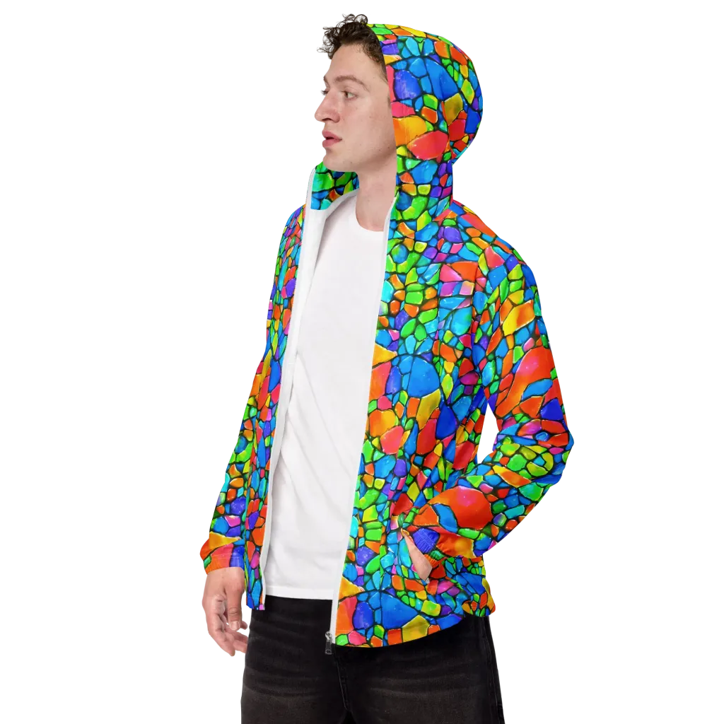 Prismatic Mosaic on Men's Windbreaker — Left Front