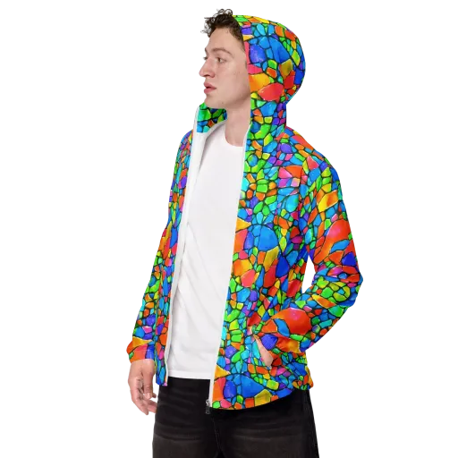 Prismatic Mosaic on a Men's Windbreaker