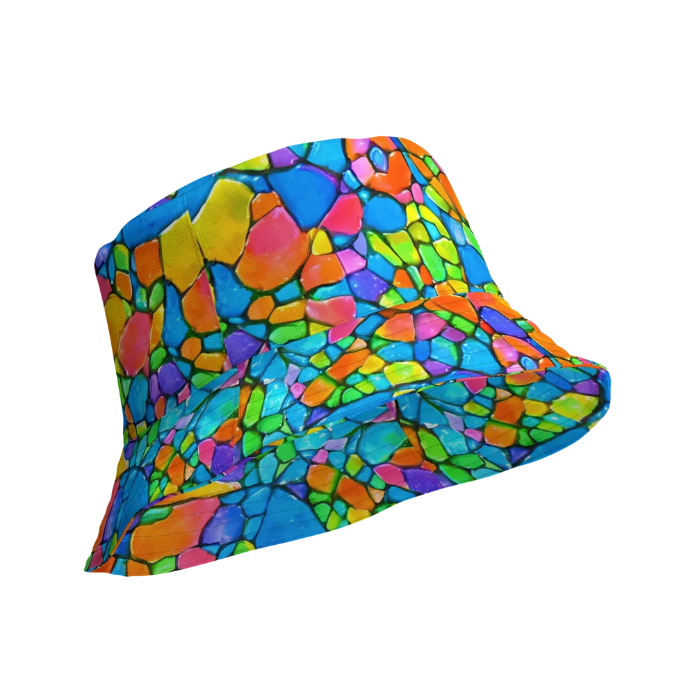 Prismatic Mosaic on Reversible Bucket Hat — Product details Outside