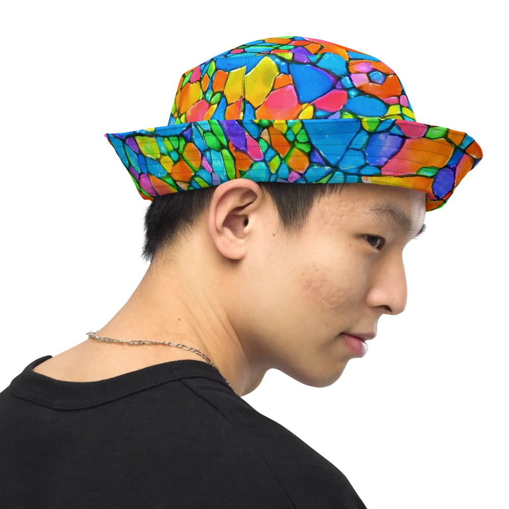 Prismatic Mosaic on Reversible Bucket Hat — Right Outside
