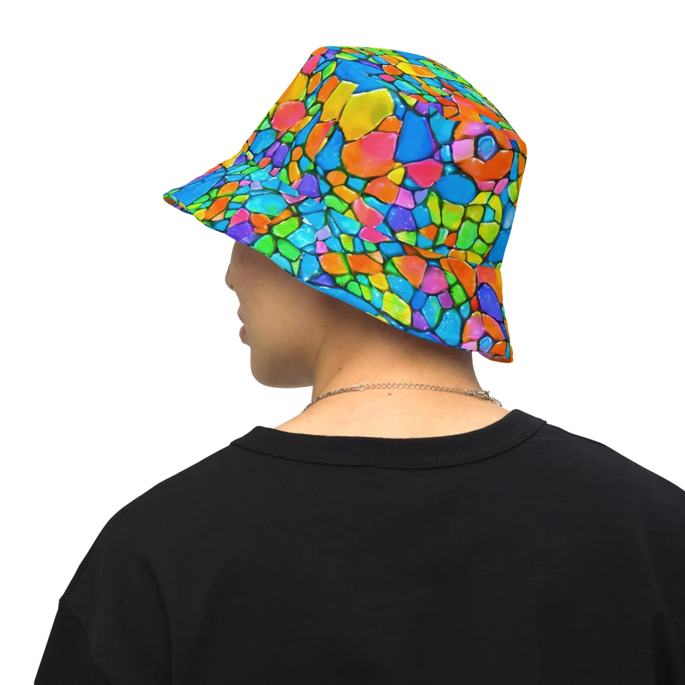 Prismatic Mosaic on Reversible Bucket Hat — Back Inside