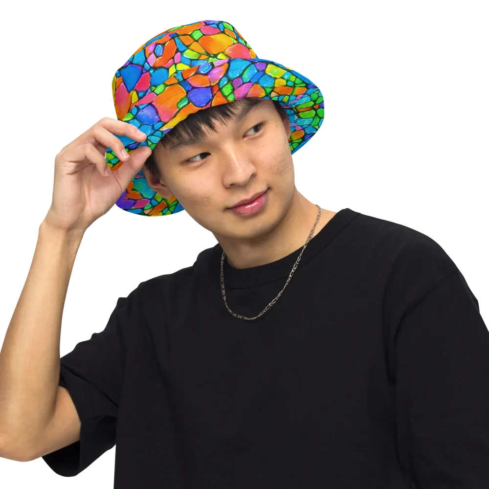 Prismatic Mosaic on Reversible Bucket Hat — Front Inside