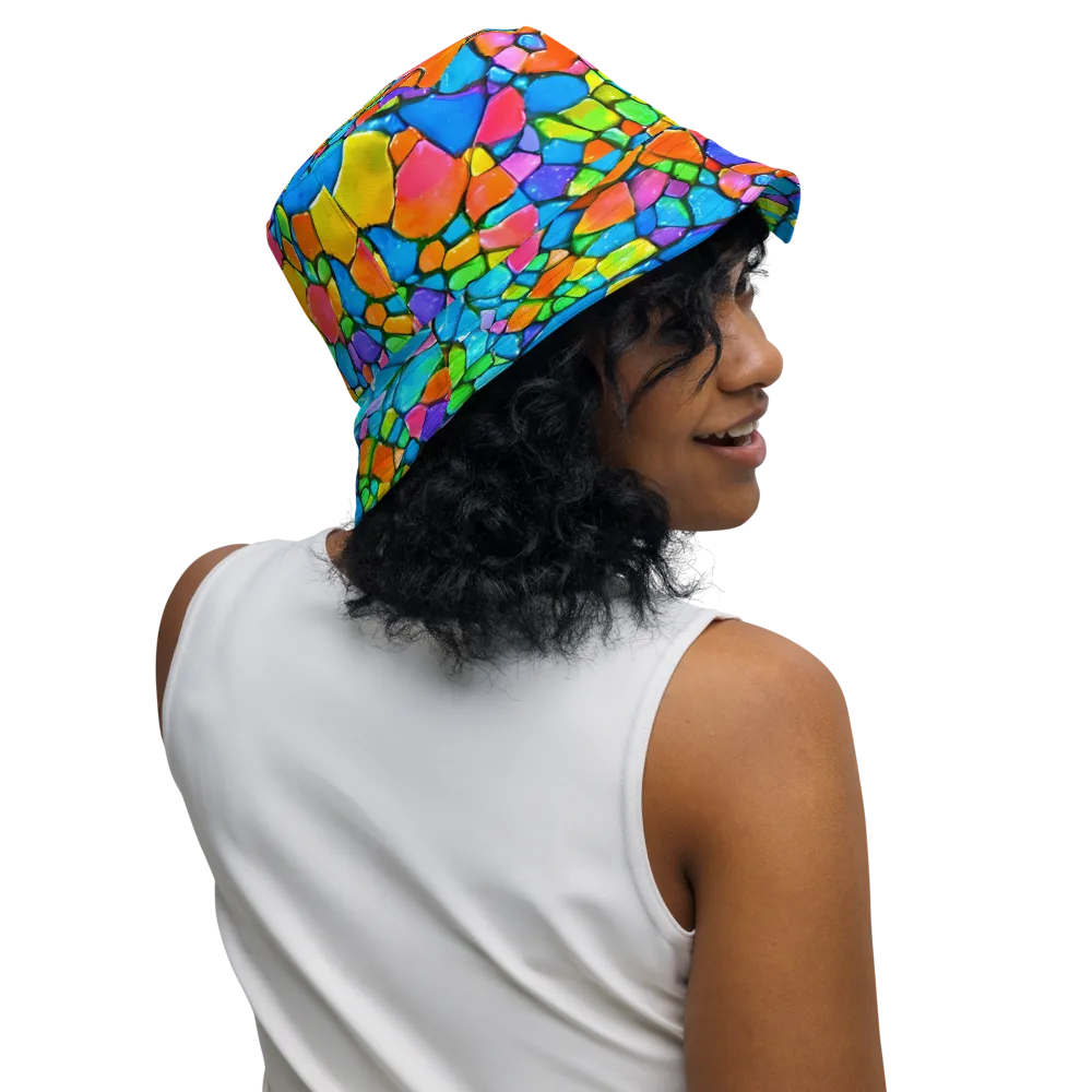 Prismatic Mosaic on Reversible Bucket Hat — Right Outside