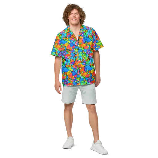 Prismatic Mosaic on a Button Shirt