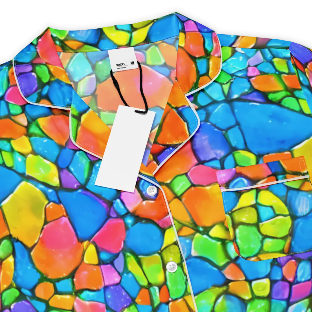 Prismatic Mosaic on Women's Short Sleeve Pajama Top — Product details