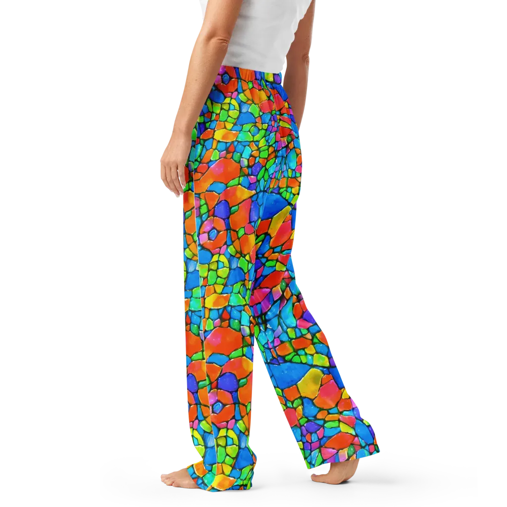 Prismatic Mosaic on Women's Pajama Pants — Left