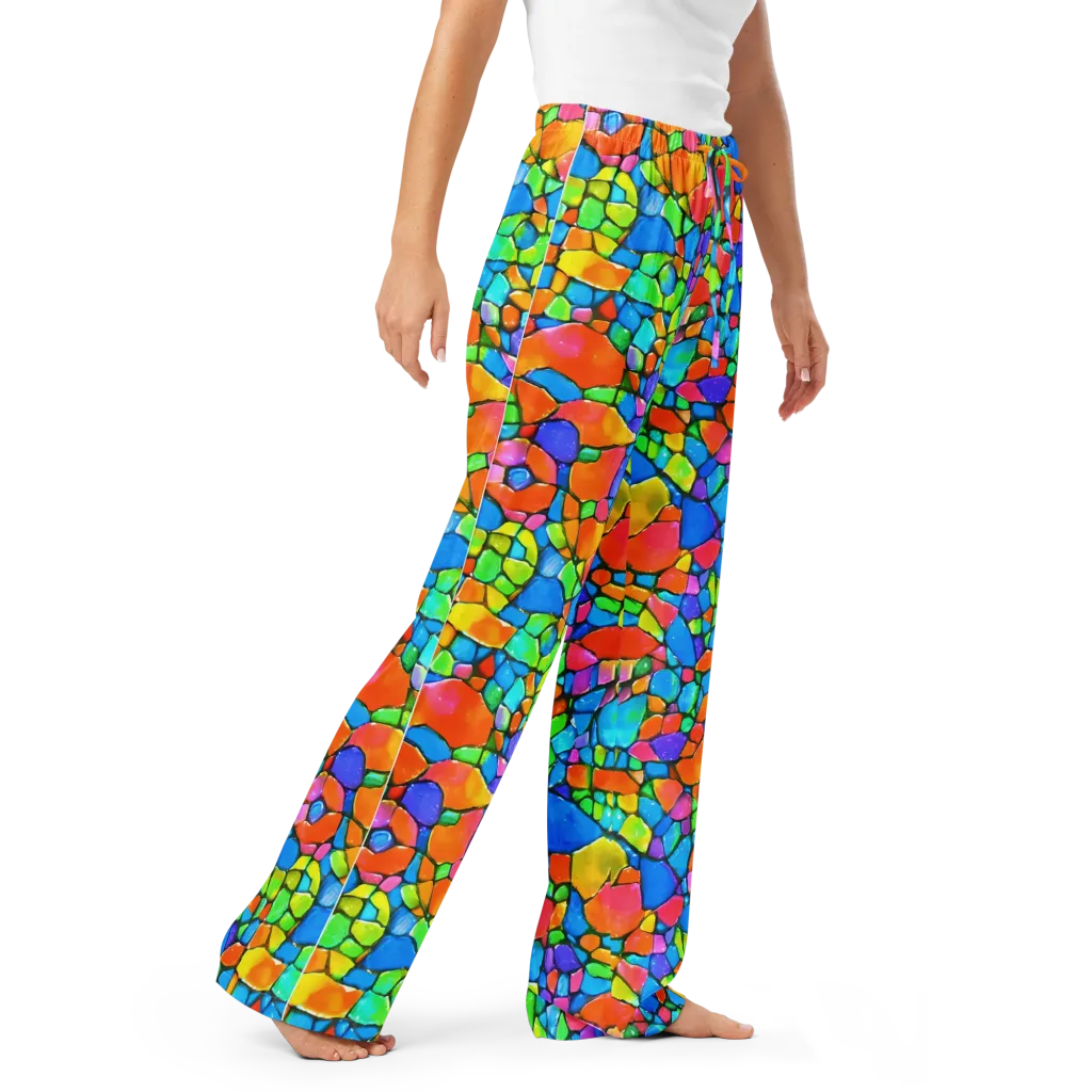 Prismatic Mosaic on Women's Pajama Pants — Right Front