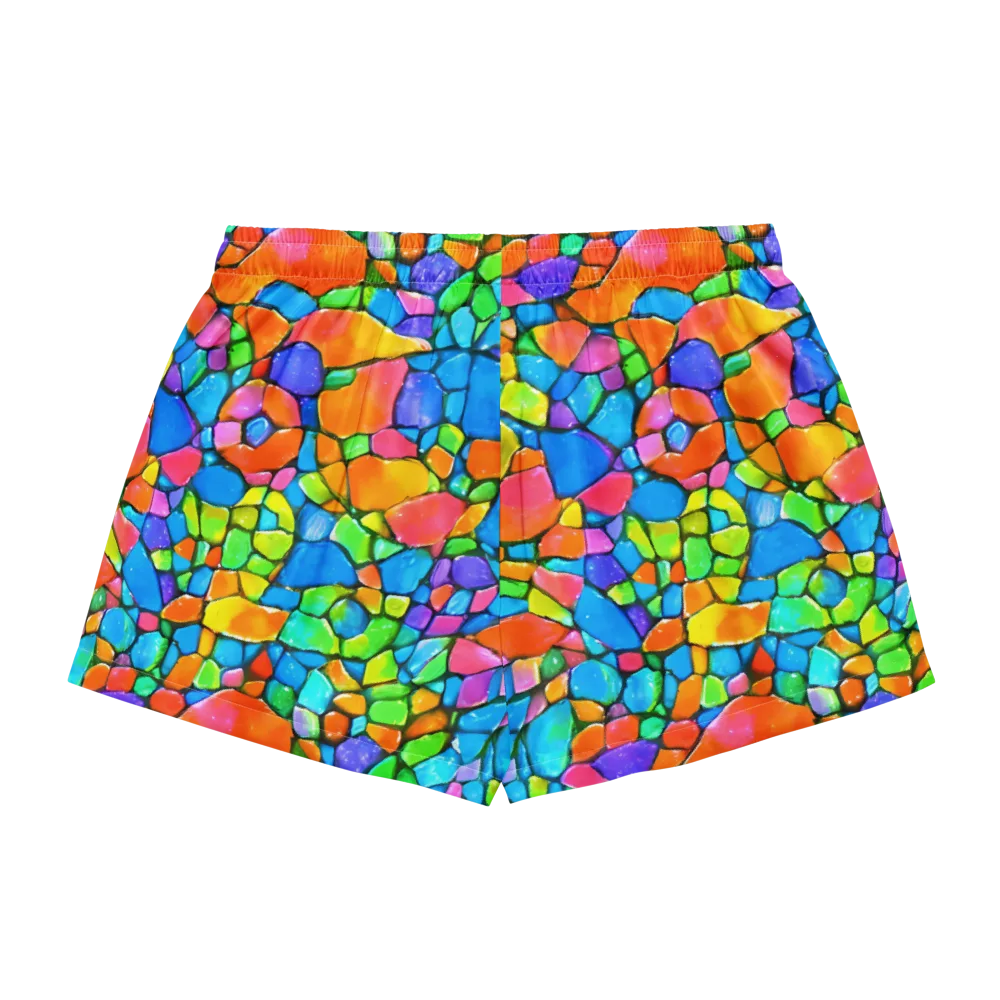 Prismatic Mosaic on Women's Pajama Shorts — Back