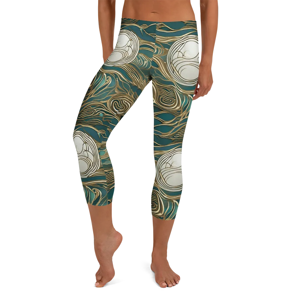 Gilded Tidal Flow on Capri Leggings — Front