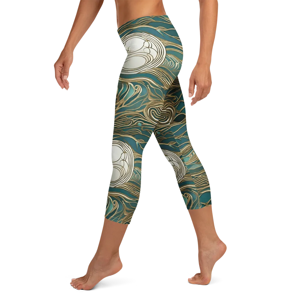 Gilded Tidal Flow on Capri Leggings — Left