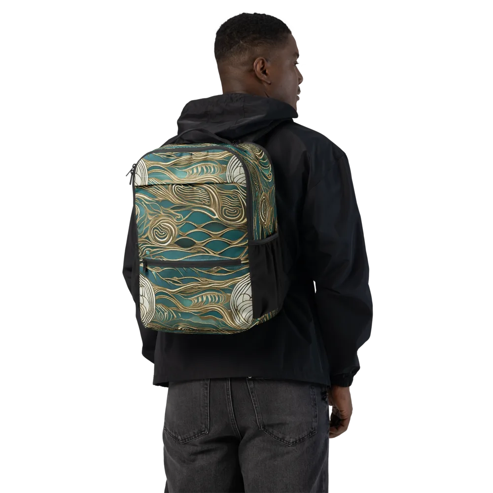 Gilded Tidal Flow on Utility Backpack — Back