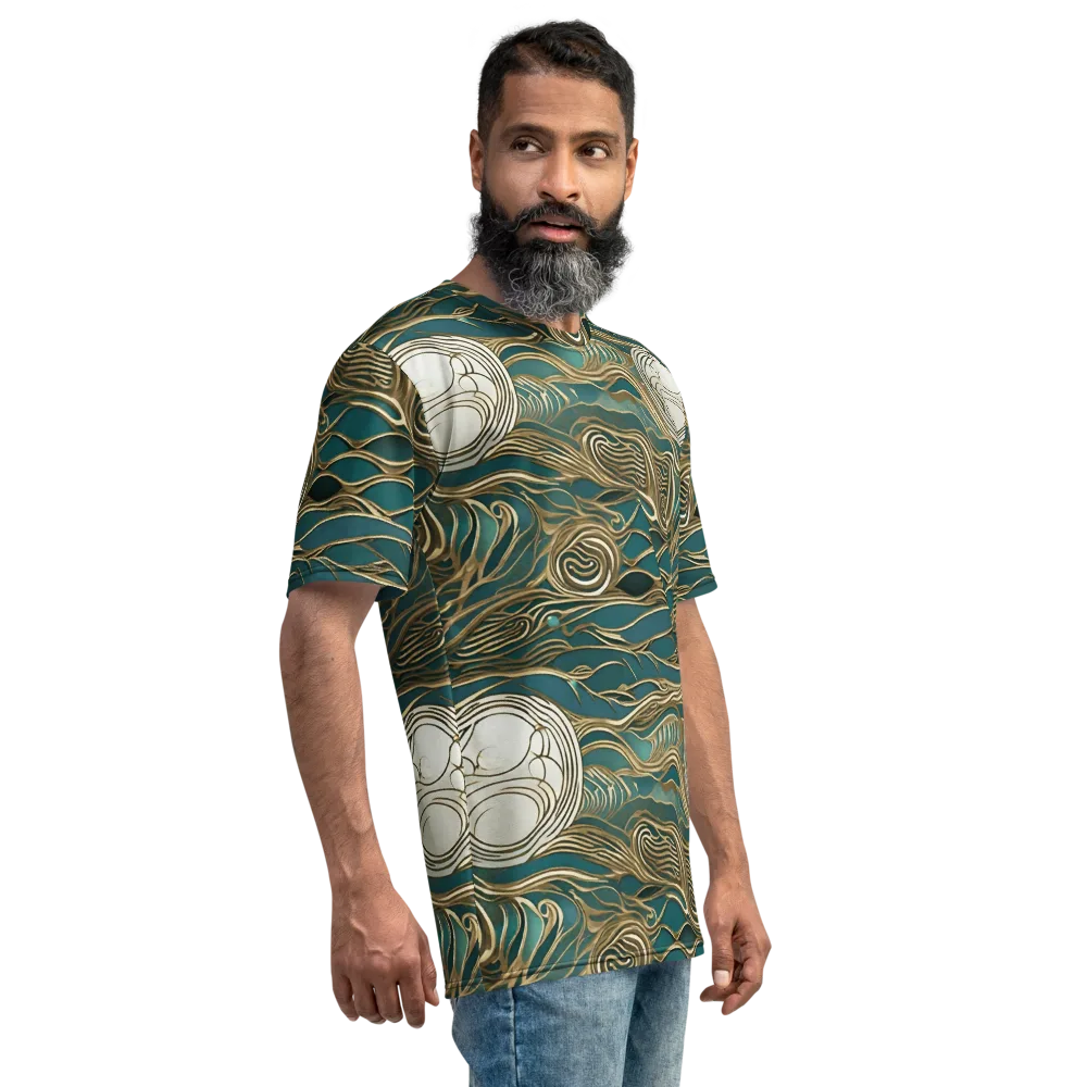 Gilded Tidal Flow on Men's Crew Neck T-Shirt — Right