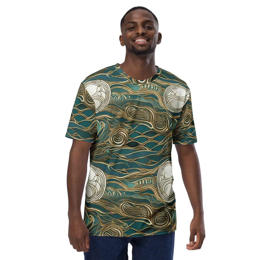 Gilded Tidal Flow on Men's Crew Neck T-Shirt — Front