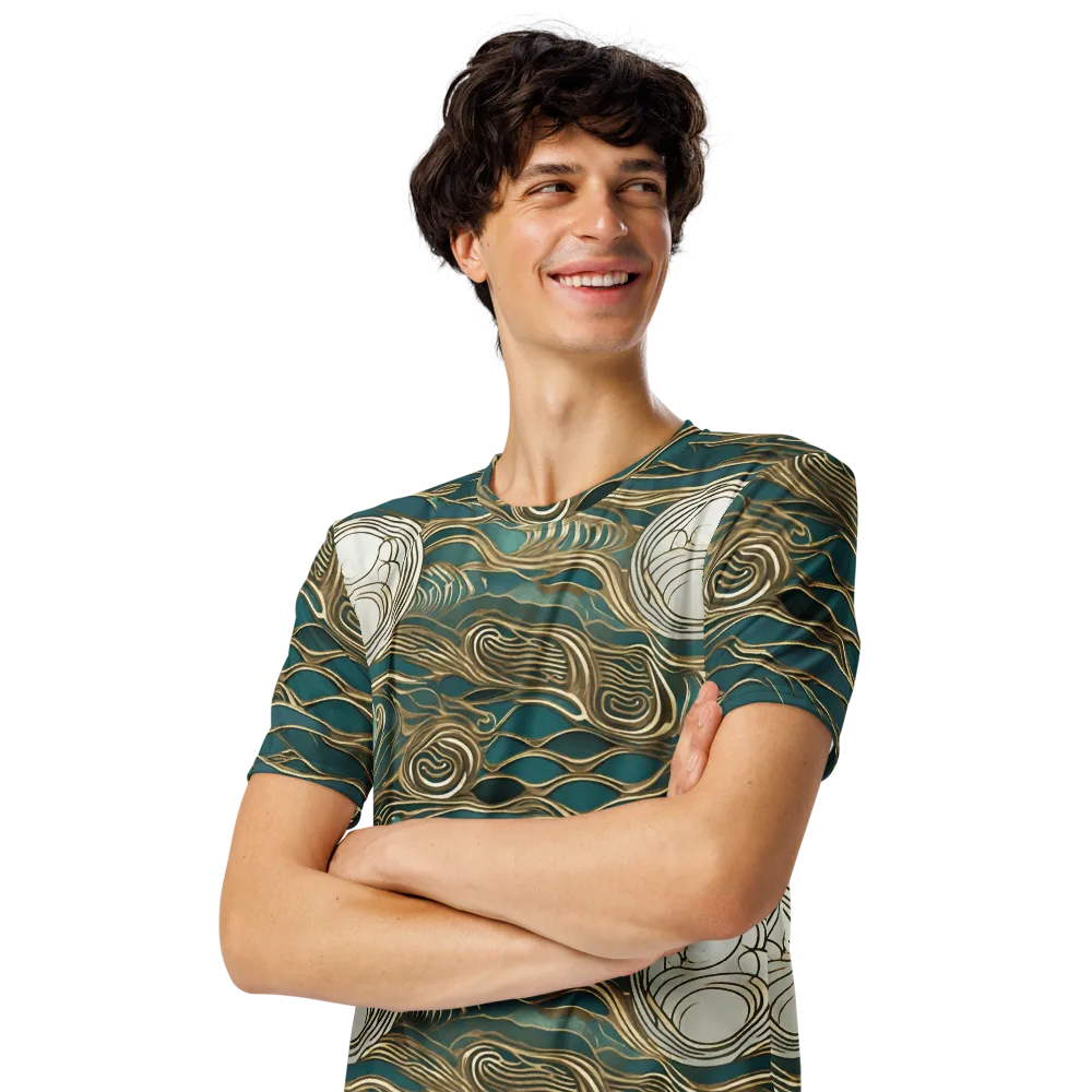 Gilded Tidal Flow on Men's Crew Neck T-Shirt — Left Front