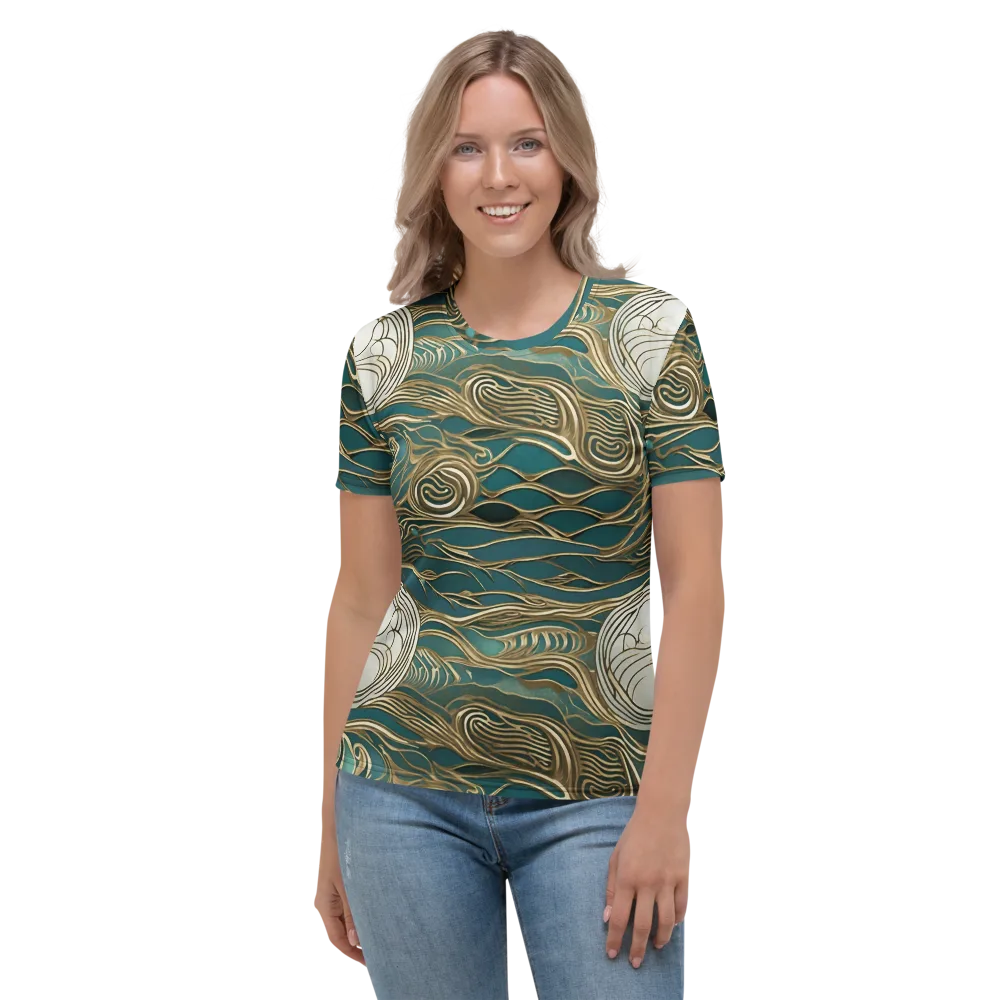 Gilded Tidal Flow on Women's Crew Neck T-Shirt — Front
