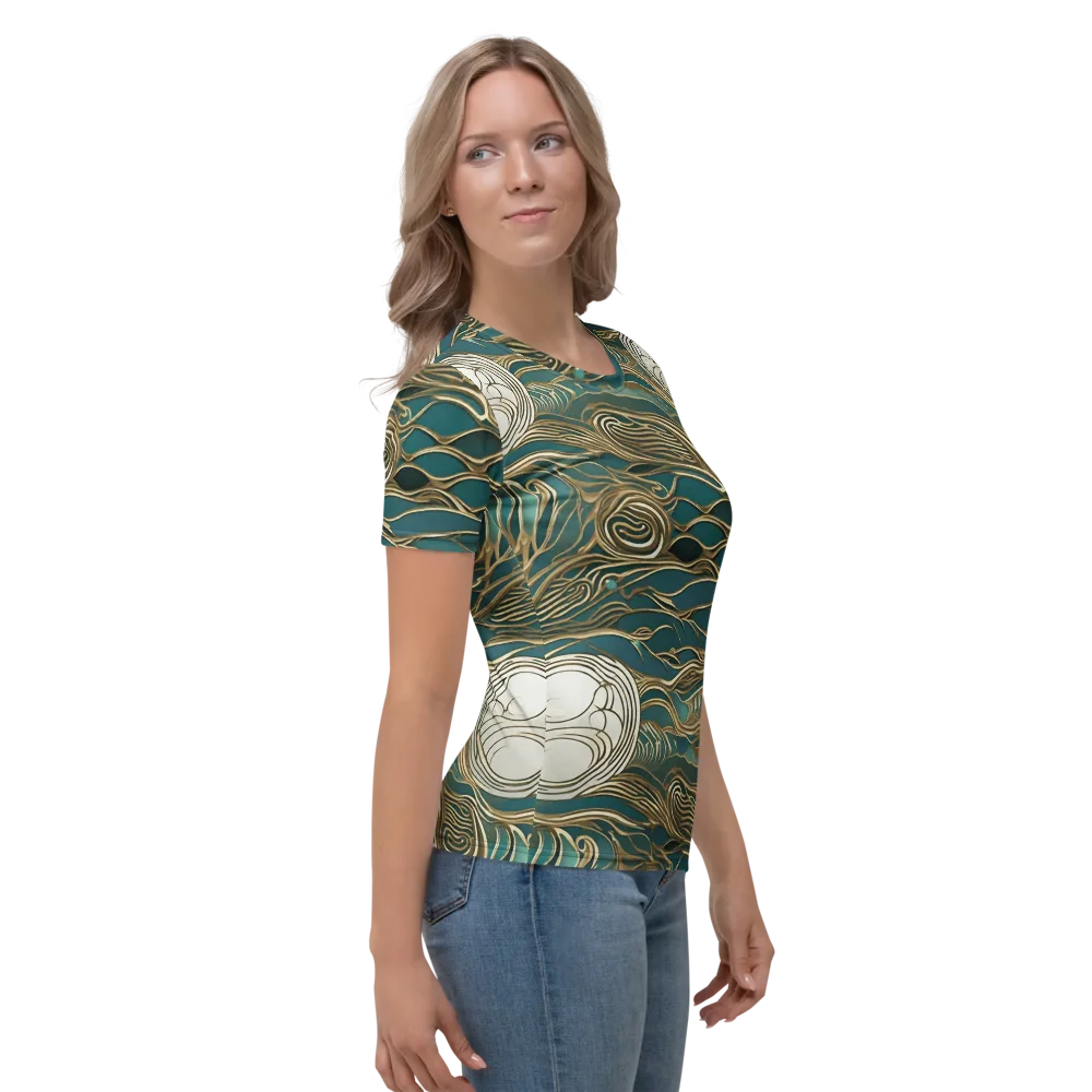 Gilded Tidal Flow on Women's Crew Neck T-Shirt — Right