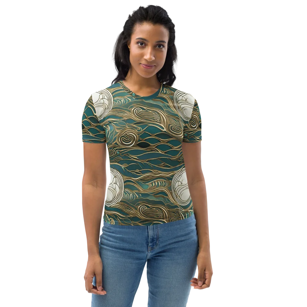 Gilded Tidal Flow on Women's Crew Neck T-Shirt — Front