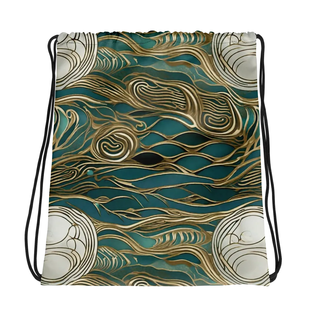 Gilded Tidal Flow on Drawstring Bag — Photo
