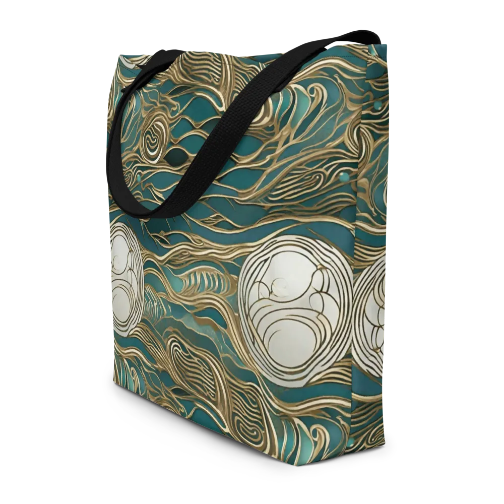 Gilded Tidal Flow on Large Tote Bag W/ Pocket — Front