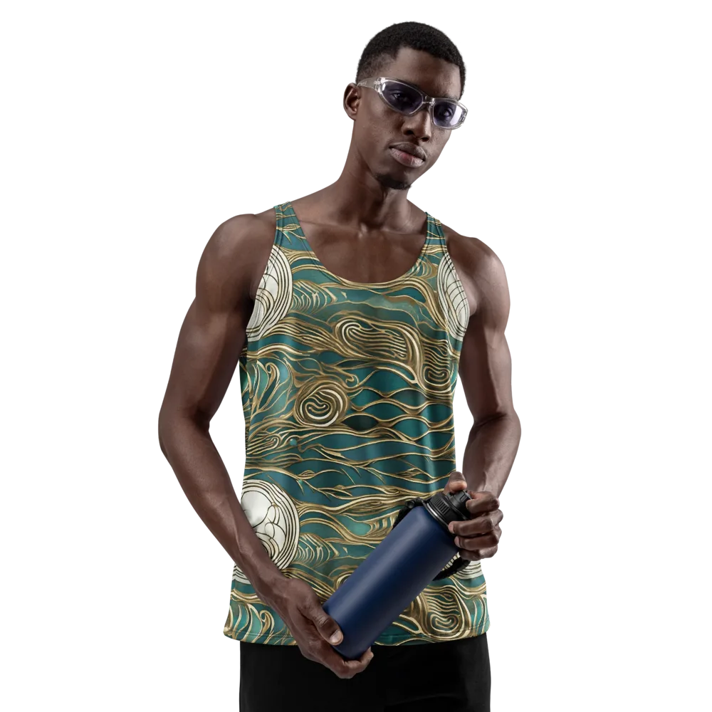 Gilded Tidal Flow on Men's Tank Top — Front