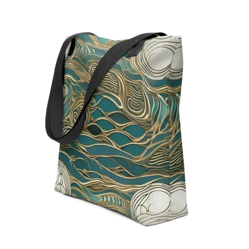 Gilded Tidal Flow on a Tote Bag