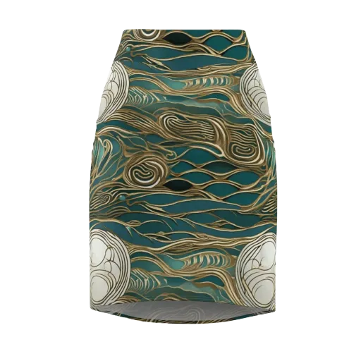 Gilded Tidal Flow on a Pencil Skirt