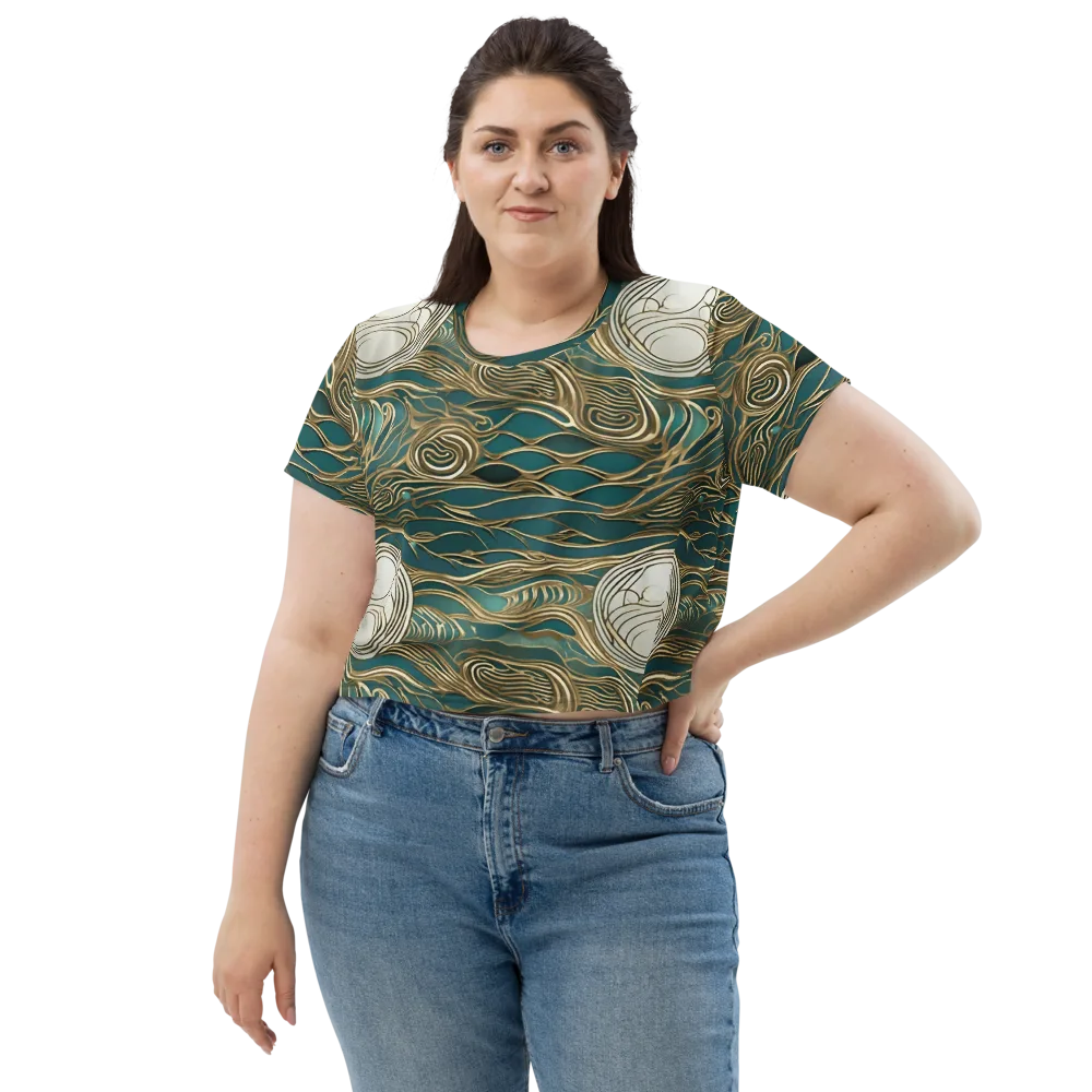 Gilded Tidal Flow on Crop Tee — Front