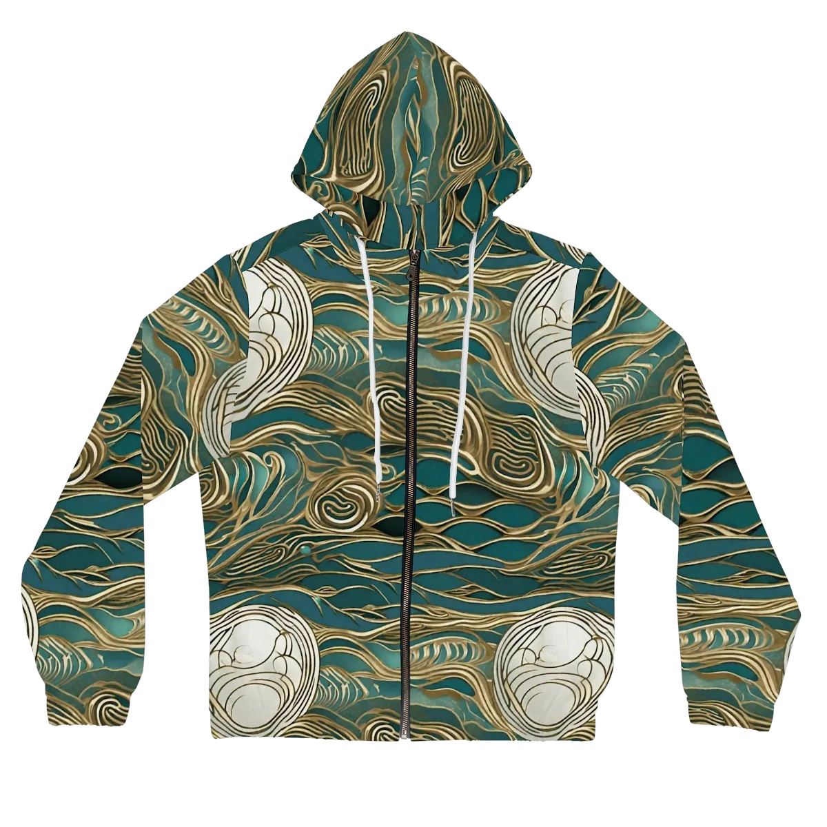 Gilded Tidal Flow on Women's Full-Zip Hoodie — Front