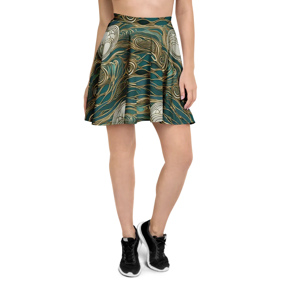 Gilded Tidal Flow on Skater Skirt — Front