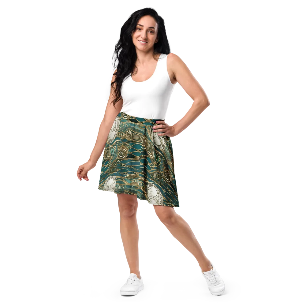 Gilded Tidal Flow on Skater Skirt — Front
