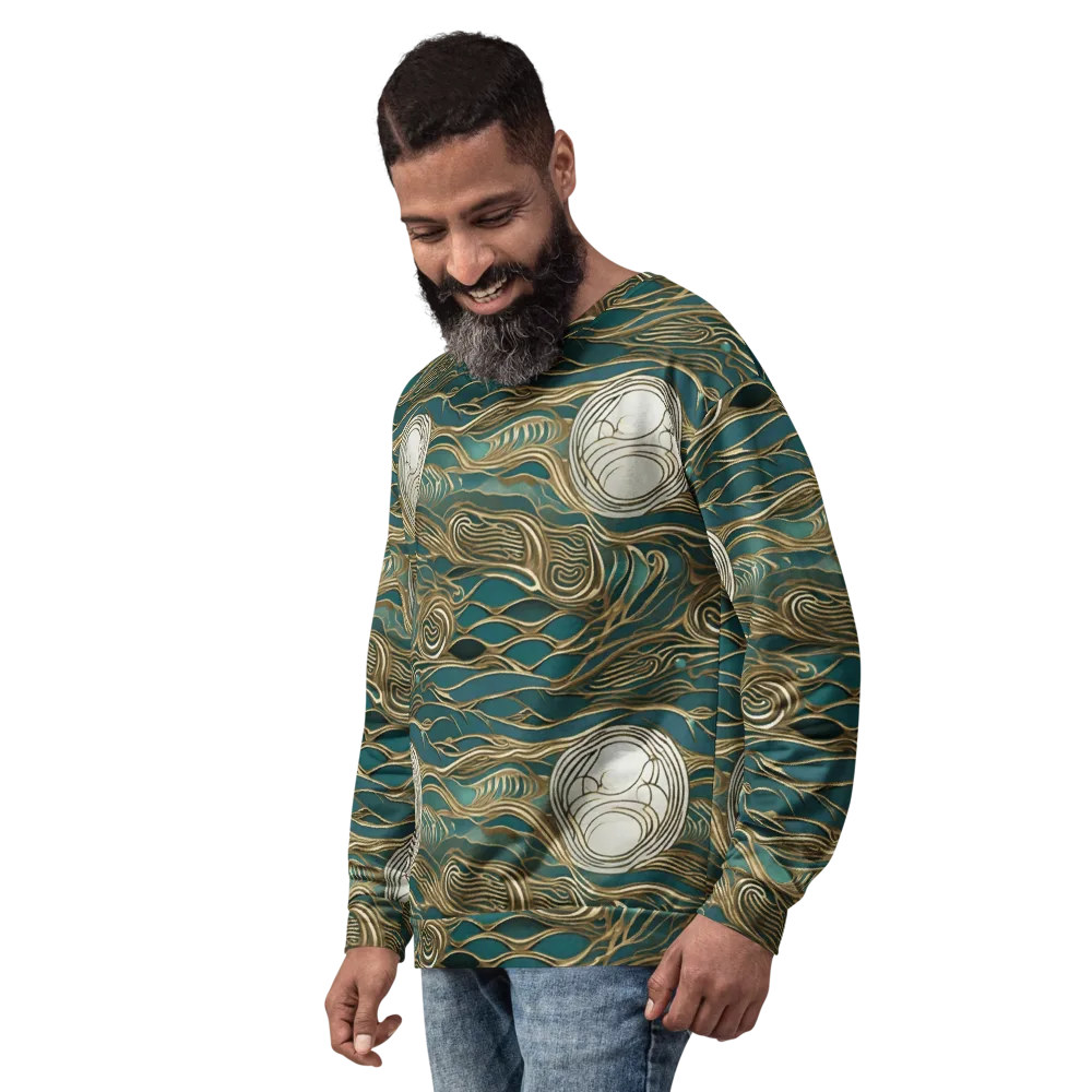 Gilded Tidal Flow on Sweatshirt — Left Front