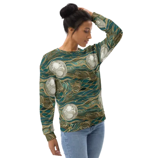Gilded Tidal Flow on a Sweatshirt
