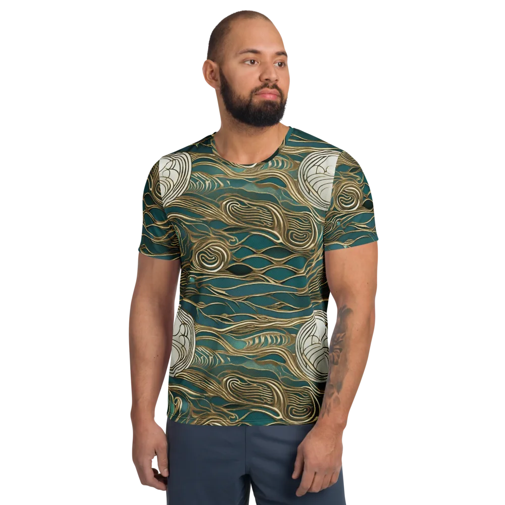 Gilded Tidal Flow on Men's Athletic T-Shirt — Front