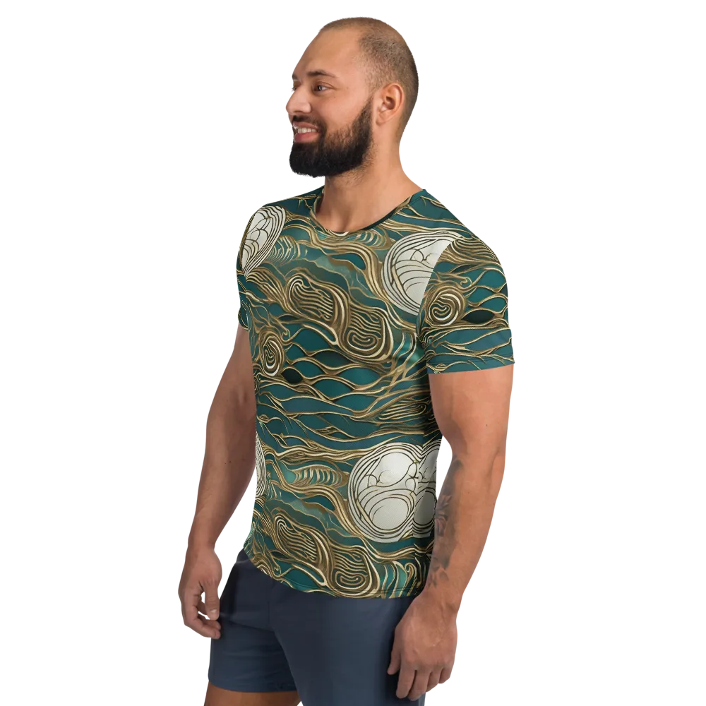 Gilded Tidal Flow on Men's Athletic T-Shirt — Left
