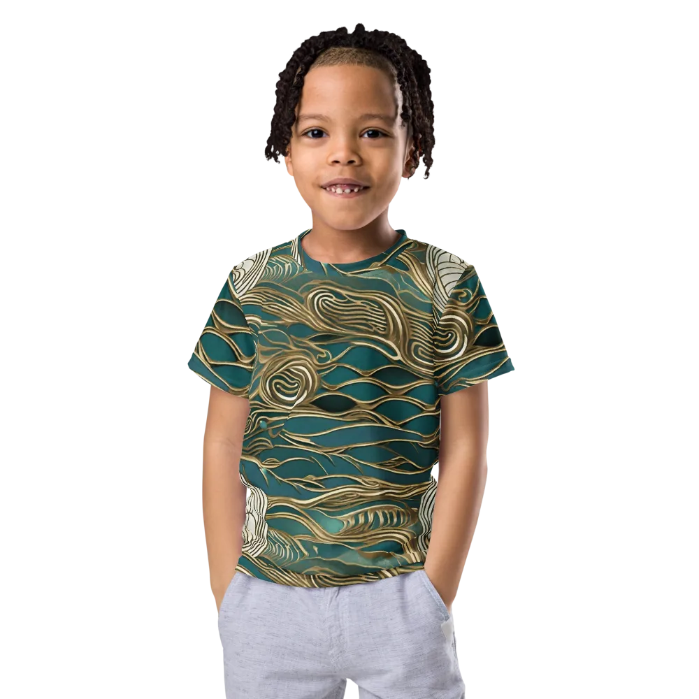 Gilded Tidal Flow on Kids Crew Neck T-Shirt — Front