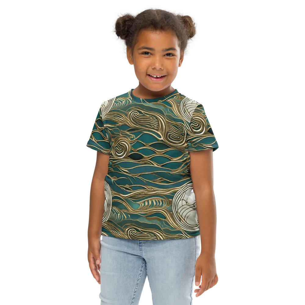 Gilded Tidal Flow on Kids Crew Neck T-Shirt — Front
