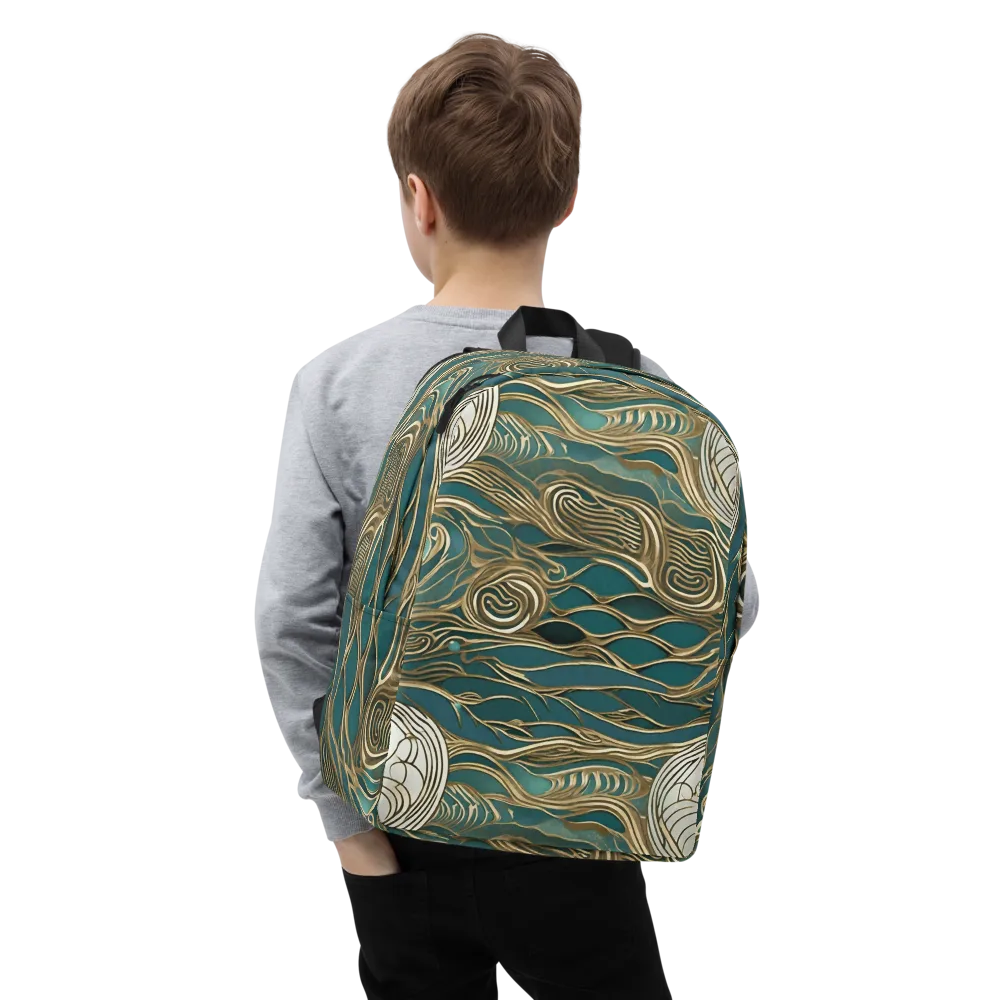 Gilded Tidal Flow on Minimalist Backpack — Zoomed-in