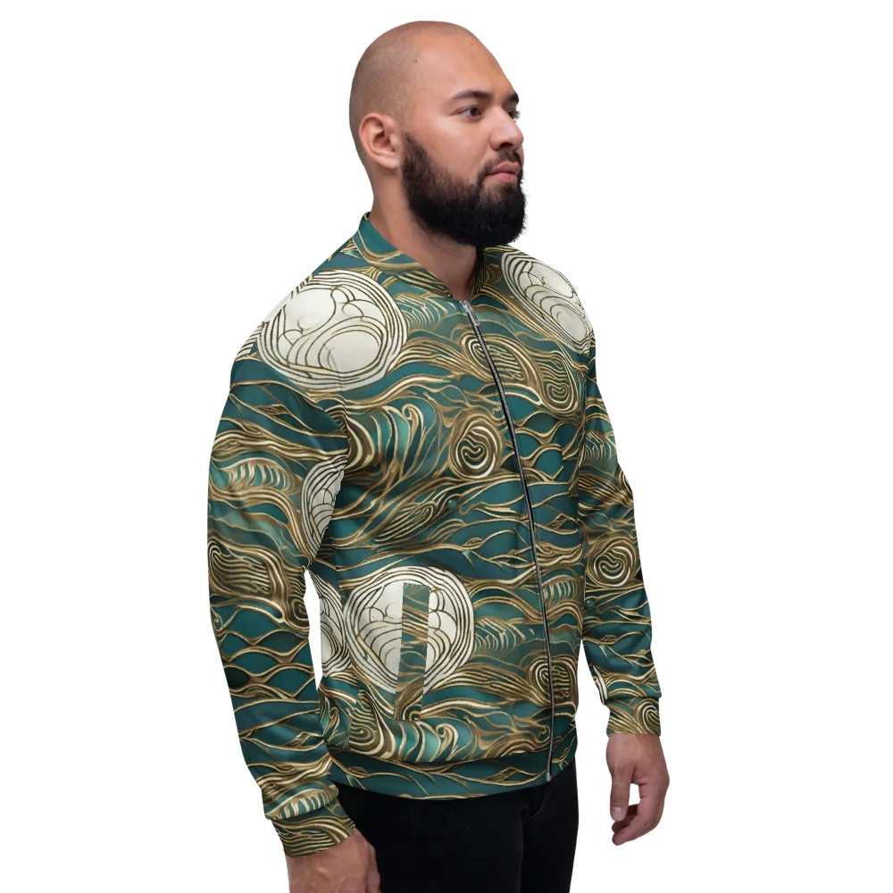 Gilded Tidal Flow on Bomber Jacket — Right