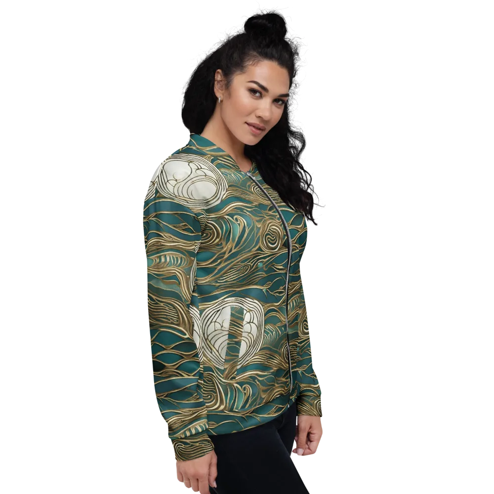 Gilded Tidal Flow on Bomber Jacket — Right